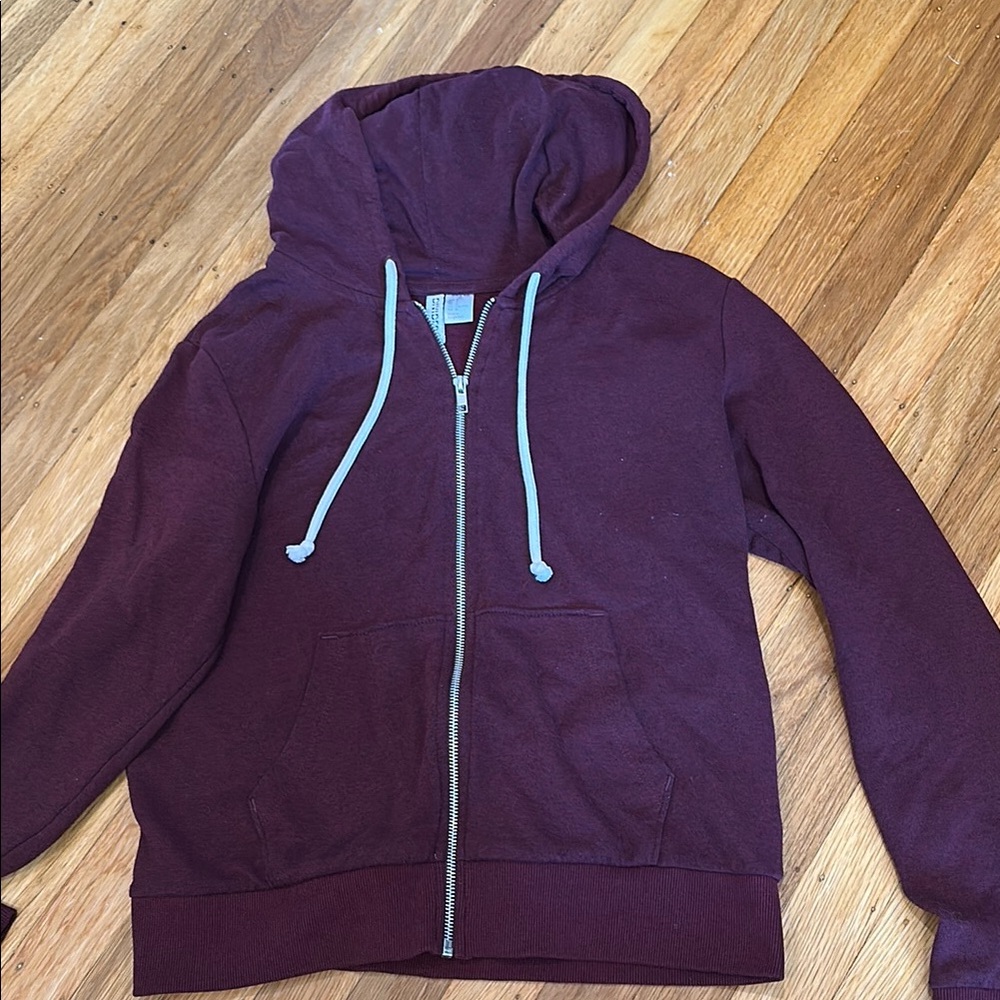 H&M Maroon zip up hoodie